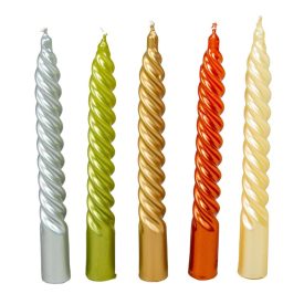   Metál nagy csavart gyertya 200mm (db ár) 30db/csom krém oliva arany ezüst nari