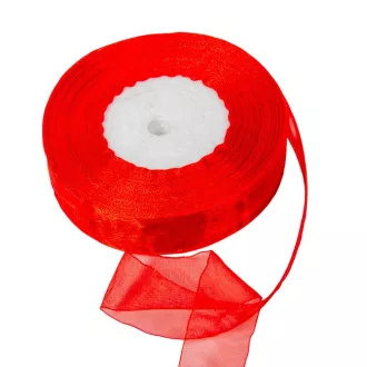 Organza szalag 26 piros 2.5cmx45.5cm