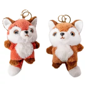 Plüss róka kulcstartóval 12cm