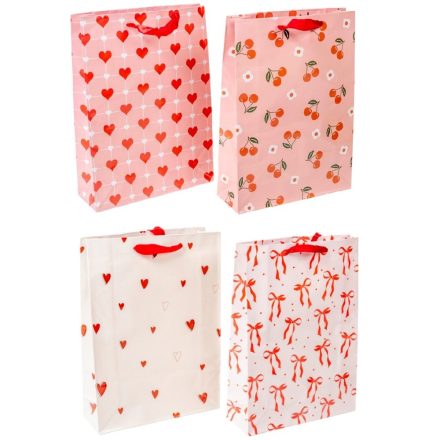 Ajándéktasak piros-fehér 25x35cm