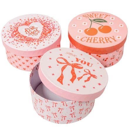 Papír doboz piros-fehér D14x7cm 