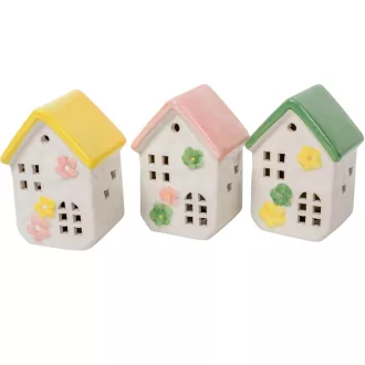 Kerámia házikó LED-es tavaszi M11cm