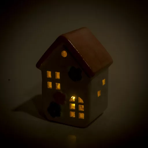 Kerámia házikó LED-es tavaszi M11cm