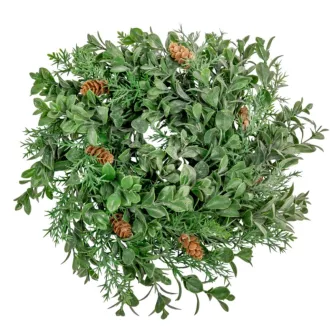 Buxus zöld koszorú D26cm 24db/#
