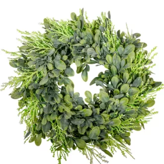 Vegyes leveles koszorú 30cm