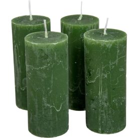   Rusztikus henger gyertya 50x120mm moha zöld 4db/csom (db ár)