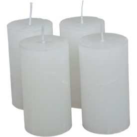 Rusztikus henger gyertya 50x90mm fehér 4db/csom (db ár)