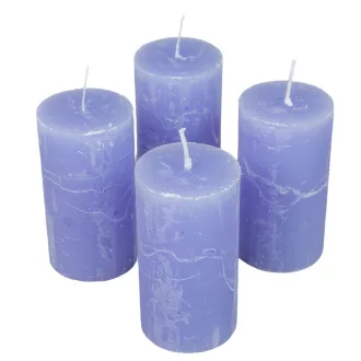   Rusztikus henger gyertya 50x90mm milka lila 4db/csom (db ár)