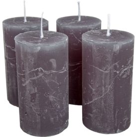 Rusztikus henger gyertya 50x90mm szürke 4db/csom (db ár)