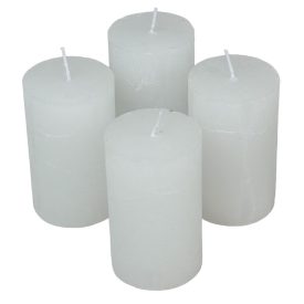 Rusztikus henger gyertya 60x100mm fehér 4db/csom (db ár)