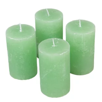 Rusztikus henger gyertya 60x100mm menta 4db/csom (db ár)