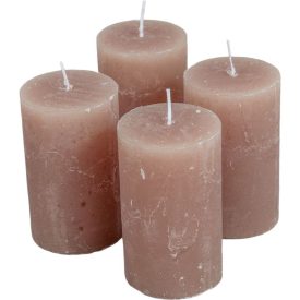   Rusztikus henger gyertya 60x100mm sötétbézs 4db/csom (db ár)