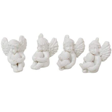 Angyal poly fehér M3,5cm 4db-os