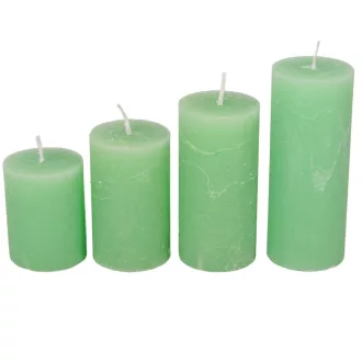   Rusztikus 40mm-es lépcsős henger gyertya új Menta (csom ár)