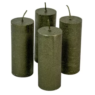   Rusztikus metál henger 40x100 mm oliva zöld 4db/csom (db ár)