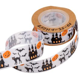 Ripsz szalag halloween mintás 2.5cmx10y