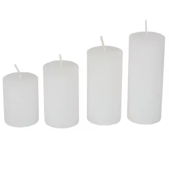 Rusztikus 40mm-es lépcsős henger gyertya Fehér (csom ár)
