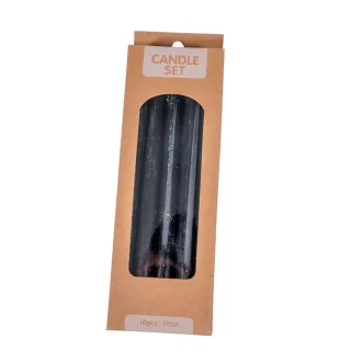 Szálas gyertya 17cm fekete 10db-os (db ár)