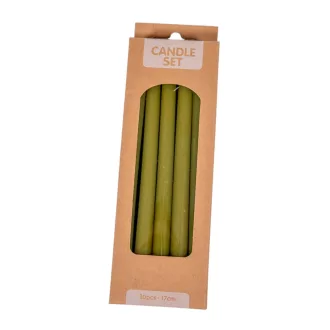 Szálas gyertya 17cm oliva 10db-os (db ár)
