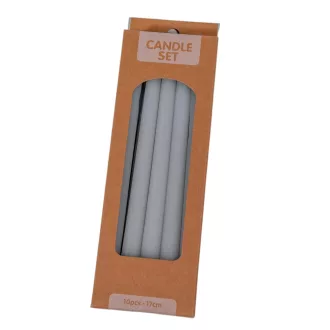 Szálas gyertya 17cm szürke 10db-os (db ár)