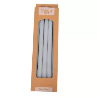 Szálas gyertya 20cm szürke 10db-os (db ár)