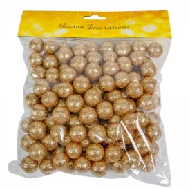 Glitteres polisztirol golyó arany 2cm 30g