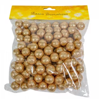 Glitteres polisztirol golyó arany 2cm 30g