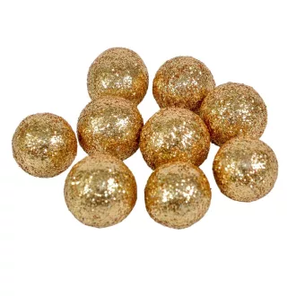 Glitteres polisztirol golyó arany 2cm 30g