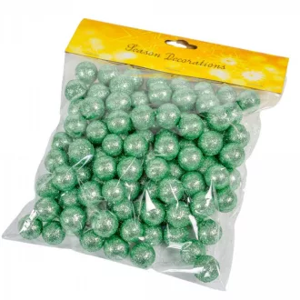 Glitteres polisztirol golyó menta 2cm 30g