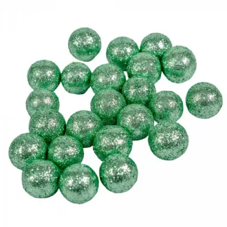 Glitteres polisztirol golyó menta 2cm 30g