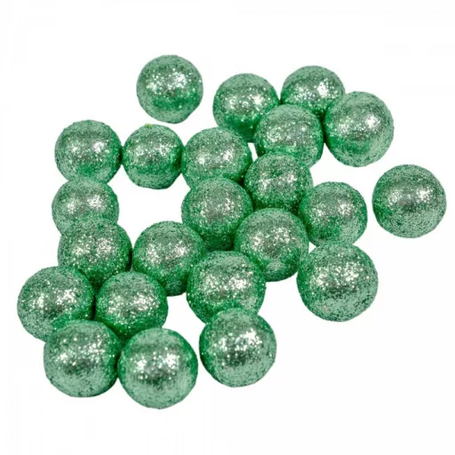 Glitteres polisztirol golyó menta 2cm 30g