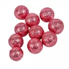 Glitteres polisztirol golyó rózsaszín 2cm 30g