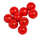 Glitteres polisztirol golyó piros 2cm 30g