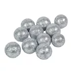 Glitteres polisztirol golyó ezüst 2cm 30g