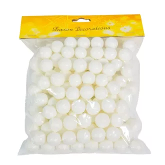 Glitteres polisztirol golyó fehér 2cm 30g