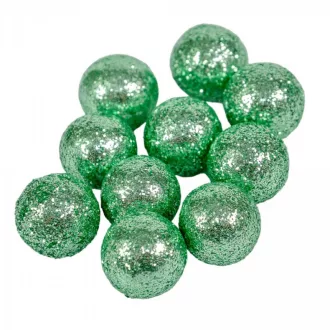 Glitteres polisztirol golyó menta 1,5cm 30g