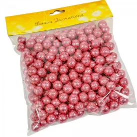 Glitteres polisztirol golyó pink 1,5cm 30g