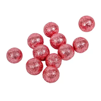 Glitteres polisztirol golyó pink 1,5cm 30g