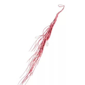 Glitteres dekor ág sztrasszal pink 44cm