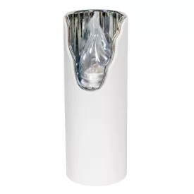 LED-es mécses (elemmel) ezüst hideg M11x4 cm 