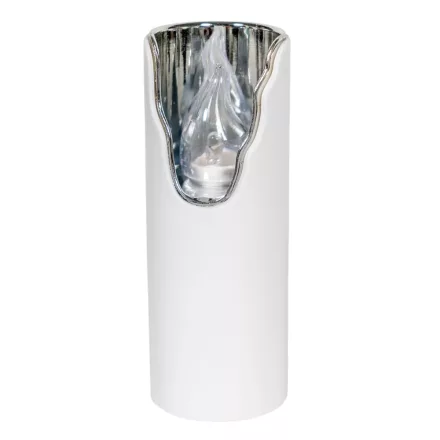 LED-es mécses (elemmel) ezüst hideg M11x4 cm 