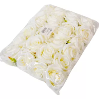 Rózsa virágfej krém D7cm 24db/csom