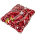 Rózsa virágfej piros D7cm 24db/csom