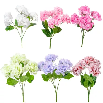 Hortenzia csokor gumi 5v. mix M44cm 24db/#