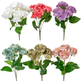 Hortenzia csokor gumi 5v. mix M44cm 24db/#