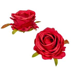 Rózsa virágfej bordó D7cm 24db/csom