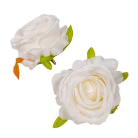 Rózsa virágfej fehér D7cm 24db/csom