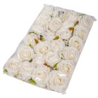 Rózsa virágfej fehér D7cm 24db/csom