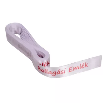   Ballagási szalag "Ballagási Emlék" felirattal fehér 2cmx15m