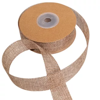 Lenvászon szalag sötét natúr 2,5cmx10yard